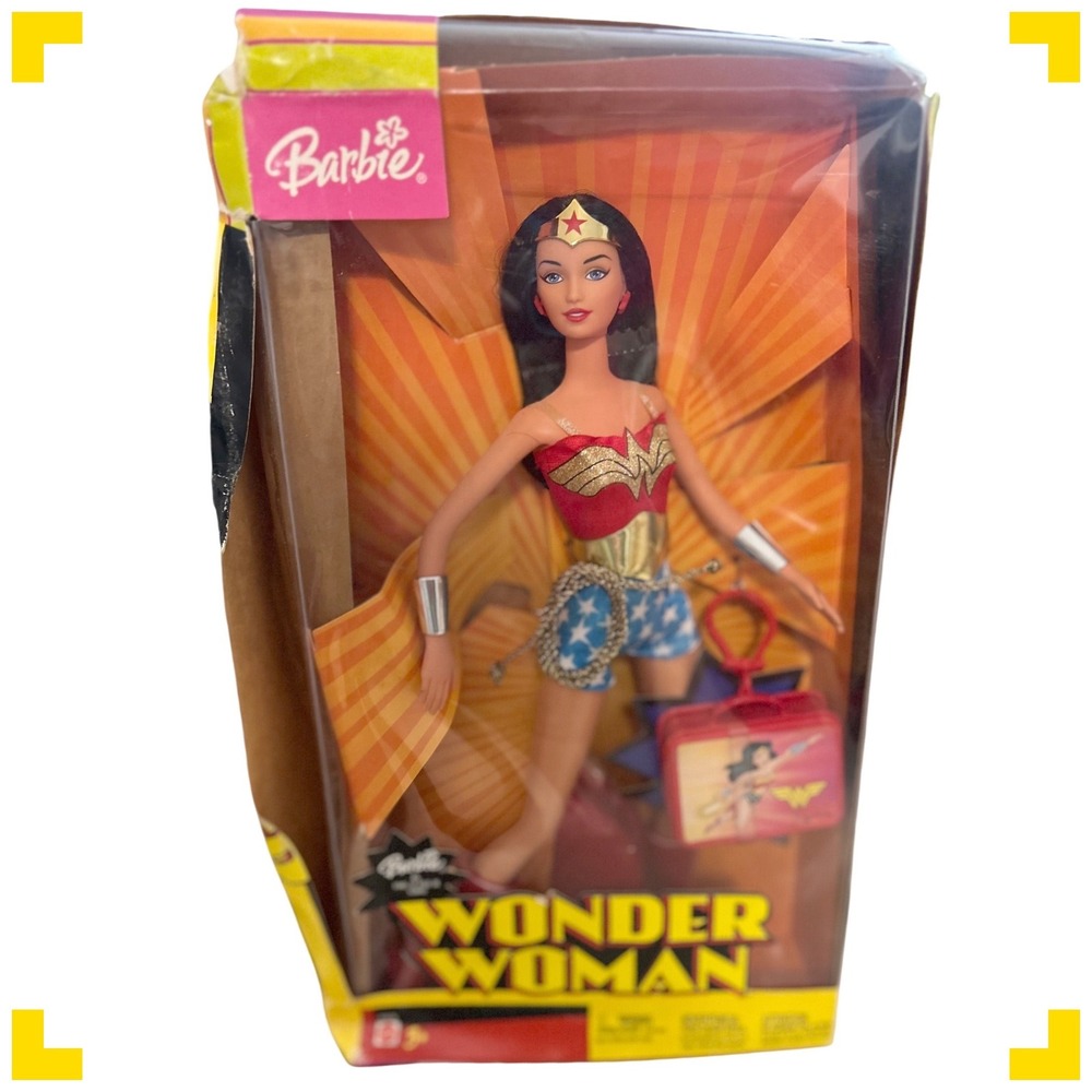 Mattel Barbie DC‎ Comics Wonder Woman Doll B5836 2003 NRFB Damaged Box